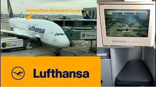 Lufthansa A380 BUSINESS CLASS Upper Deck FRAJFK [upl. by Bijan]