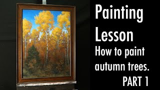 How To Paint  Part 1  yellow poplar tree acrylic painting lesson start to finish with Tim Gagnon [upl. by Teews]