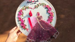 Embroidery Hoop Art with Free Pattern ❤️ Couple Embroidery Hoop  Gossamer [upl. by Anayik]