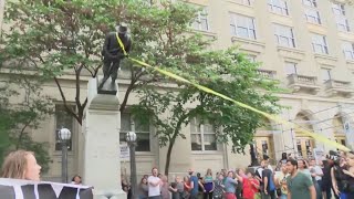 Protesters topple Confederate statue in North Carolina [upl. by Handler]