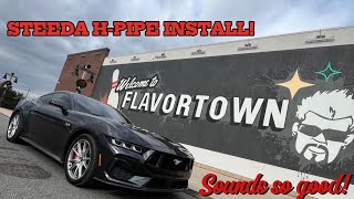 STEEDA Hpipe install on S650 mustang gt with active exhaust [upl. by Rutan]