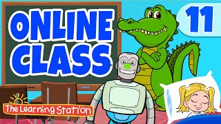 Online  Virtual Classroom 11 ♫ There Was a Crocodile ♫ Kids Learning Songs by The Learning Station [upl. by Tamqrah]