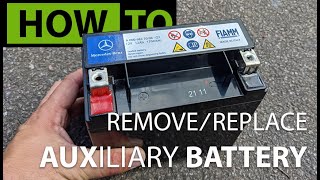 HOW TO Remove amp Replace Mercedes Auxiliary Battery [upl. by Efar746]