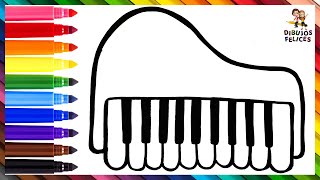 Dibuja y Colorea Un Piano Arcoiris 🎹🌈 Dibujos Para Niños [upl. by Arnelle]