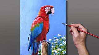 Acrylic Painting Parrot Bird [upl. by Doownel]