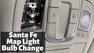 How To Change 2019  2020 Hyundai Santa Fe Map Light Bulbs  Remove Replace Reading Lights Bulb [upl. by Aciria912]