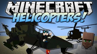 Minecraft  HELICOPTERS Realistic Helicopters in Minecraft  Mod Showcase 162 [upl. by Jeannine]