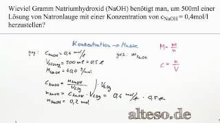 Stöchiometrie  Aufgabe  NaOHLösung herstellen [upl. by Adnylg]