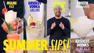 Super Simple Summer Cocktails  Absolut Drinks With Rico [upl. by Anaoj]