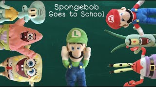 SpongeBob Goes to School  SpongePlushies 100 Sub Special [upl. by Vilberg]