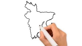 How to Draw Bangladesh map easily step by step in 1 Minute [upl. by Ailedamla329]