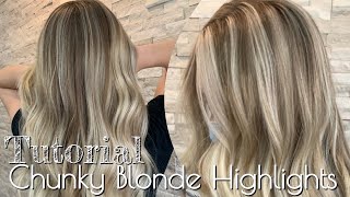 TUTORIAL  Chunky Blonde Highlights  2000’s Style Modernized [upl. by Kcaj822]