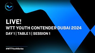 LIVE  T1  Day 1  WTT Youth Contender Dubai 2024  Session 1 [upl. by Narib]