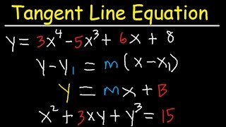 Finding The Tangent Line Equation With Derivatives  Calculus Problems [upl. by Nedle]