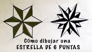 Cómo dibujar una estrella de 6 puntas paso a paso [upl. by Page]