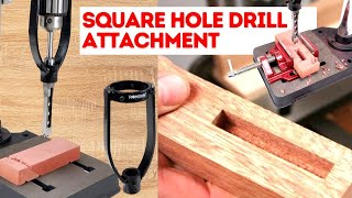 How to Drill a Square Hole with Square Drill Bit  Convert your Drill Press into a Mortising Machine [upl. by Nuoras]