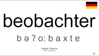 How to pronounce Beobachter German [upl. by Eelegna]