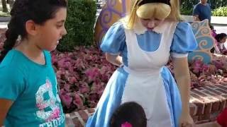 Meeting Alice  Magic Kingdom Orlando FL [upl. by Yddeg523]