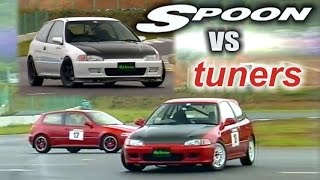 ENG CC Spoon vs tuners  Civic EG6 battle Ebisu HV33 [upl. by Ellerrehc]