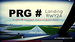 Landing  PRAGUE  Václav Havel Airport PRGLKPR Czech Republic  Cockpit view  RWY24 [upl. by Eenahpets]