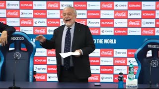 De Laurentiis in conferenza stampa 🎙️ quotLa verità sul Calciomercato del Napoliquot [upl. by Leirum]