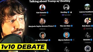 Destiny Stumps Every Conservative Influencer In HEATED 1v10 Bloodsport Debate [upl. by Soisatsana]