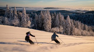 Skigebiet Feldberg  Abfahrt vom Seebuck mit grandioser Aussicht Skier an und los gehts [upl. by Chick]