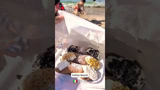 Cefalù Beach 🏖️ shorts video italy travel beautiful beach italian love mountains [upl. by Wake]