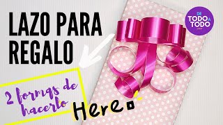 🎀LAZO o MOÑO con cinta de agua para REGALOS 🎁 Easy Gift Bow [upl. by Ennovy]