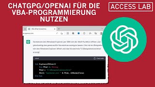 ChatGPTOpenAI für die VBAProgrammierung nutzen [upl. by Ecirahs]