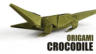 ORIGAMI CROCODILE  How to make a Paper Crocodile Weesel [upl. by Arrik]