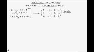 Método de Gauss Sistema incompatible [upl. by Kcirdla]