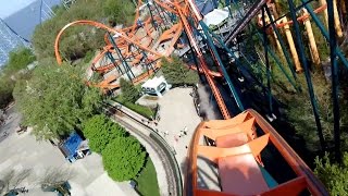 Rougarou Front Seat POV 2015 FULL HD Cedar Point [upl. by Nnarefinnej]