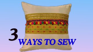 Three Easy Pillow Cover Sewing Methods With Zippers and Without Zippers [upl. by Navannod]