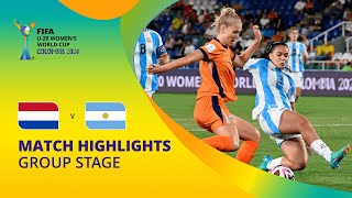 Netherlands v Argentina  FIFA U20 Womens World Cup Colombia 2024  Match Highlights [upl. by Pippo788]