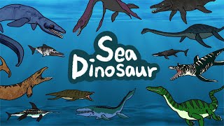 Sea Dinosaurs  What kind of dinosaurs lived inside the ocean  Kids Draw [upl. by Aubree]