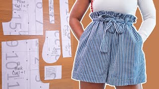 How To Cut amp Sew Paperbag Shorts  Kim Dave [upl. by Photina]