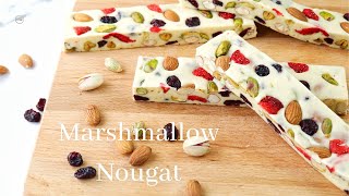 Homemade Marshmallow Nougat Recipe  මාශ්මෙලෝ නගට් රෙසිපි UDFlavors [upl. by Ntsyrk727]