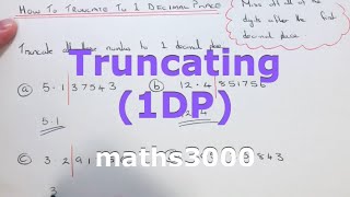 Truncating How To Truncate A Number To 1 Decimal Place [upl. by Cormack306]