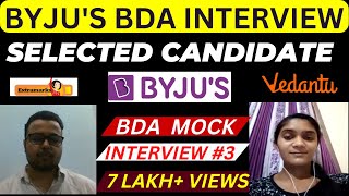 BYJUS BDA MOCK INTERVIEW 3  BYJUS INTERVIEW QUESTIONS  IN ENGLISH  PART1 [upl. by Airemaj89]