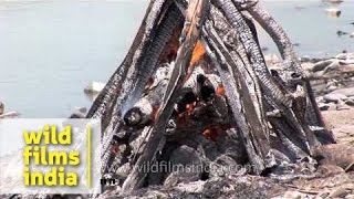 Burning dead body in Hindu cremation [upl. by Sitrik]