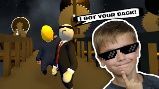 MR PRESIDENT AND BODY GUARD WORKING TOGETHER TO ESCAPE SECRET FACTORY in HUMAN FALL FLAT [upl. by Aketahs]