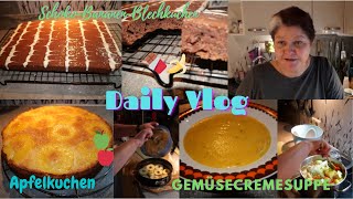 Daily Vlog  SchokoBananenBlechkuchen  Apfelkuchen  Gemüsecremesuppe  Mamaalltag [upl. by Colton]