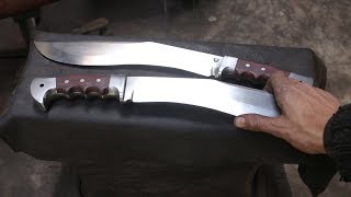 Forging a Kukri knife set [upl. by Dinerman]