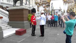 Changing of the guard at the Royal Palace in Bangkok [upl. by Banky479]