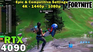 Fortnite  RTX 4090  Ryzen 9 7950X  Epic amp Low Competitive Settings  4K  1440p  1080p [upl. by Peterman]