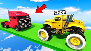 GTA 5 FACE TO FACE CHALLENGE WITH MONSTER TRUCK CHOP [upl. by Kermy]