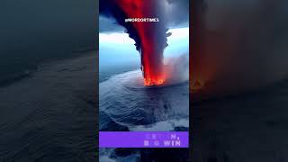 Volcano Tornado Forms Over the Ocean 🌋🌪️ Volcano FYP NaturalPhenomenon ExtremeWeather shorts [upl. by Ronn]