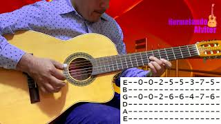 La Mesera  Requinto Tutorial Versión Instrumental  Guitarra y Tablaturas [upl. by Malinowski]