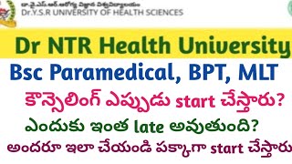 AP Bsc Paramedical BPT MLT Counselling Dates 2024  AP Eamcet Bipc counselling Dates 2024 [upl. by Norda881]